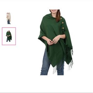 3 In 1 Solid Wrap Poncho Blanket Scarf